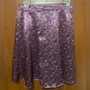 Paquette Byer California Vintage Floral A-Line Spring Skirt in Purple S/M